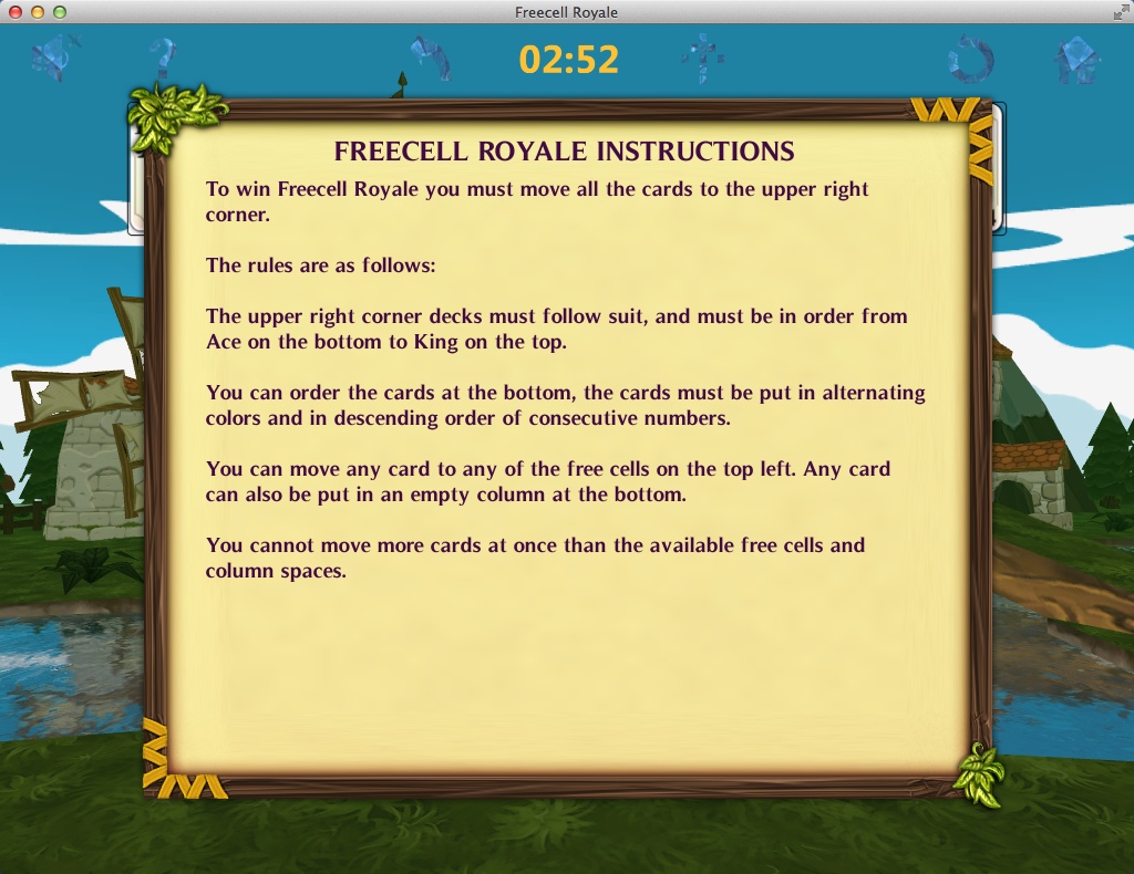 Freecell Royale 1.0 : Gameplay Instructions