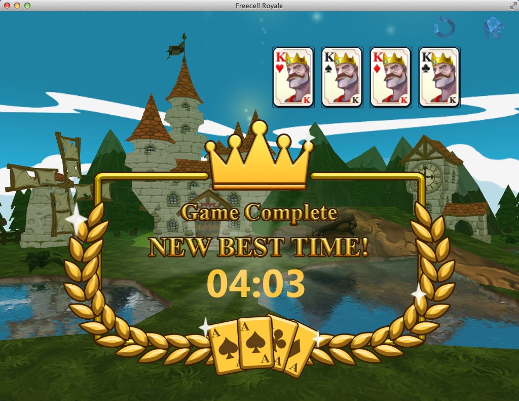 Freecell Royale 1.0 : Completed Game Message Window