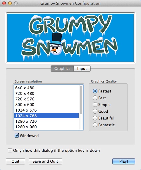 Grumpy Snowmen 3.1 : Configuring Display Settings