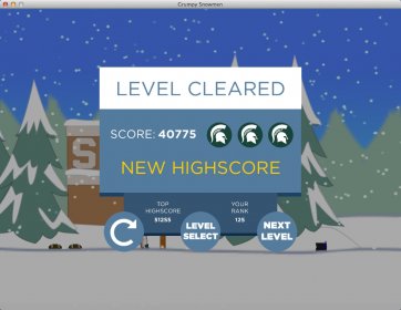 Completed Level Statistics Window