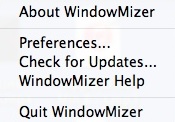 WindowMizer 4.2 : Main Menu