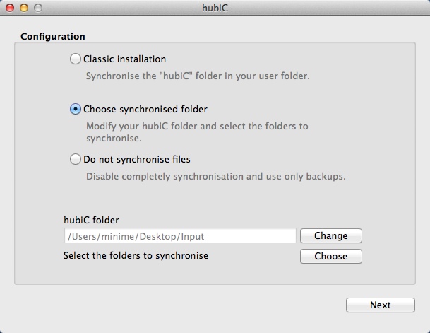 hubic does not create a folder on mac