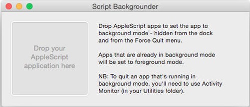 Script Backgrounder 1.0 : Main window