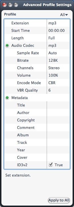 4Media FLAC Converter for Mac 6.3 : Configuring Advanced Output Settings