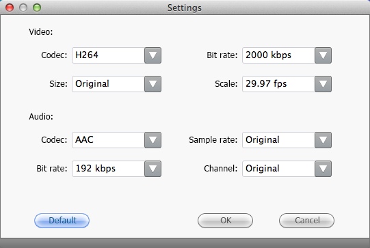 Free MP4 To iMovie Converter 2.0 : Configuring Advanced Output Settings