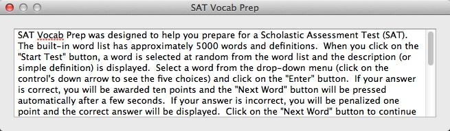 SAT Vocab Prep 1.5 : Help Guide