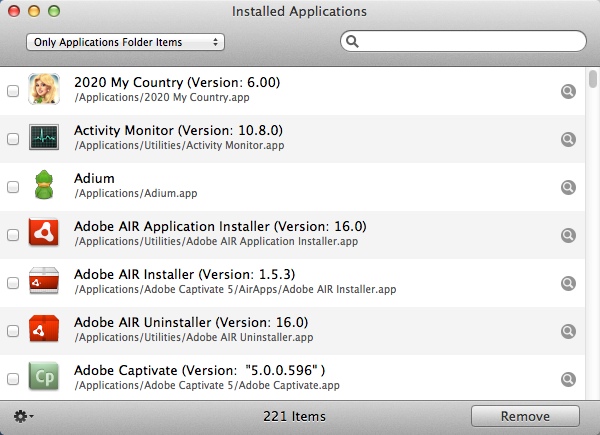 iTrash 3.1 : Installed Apps List