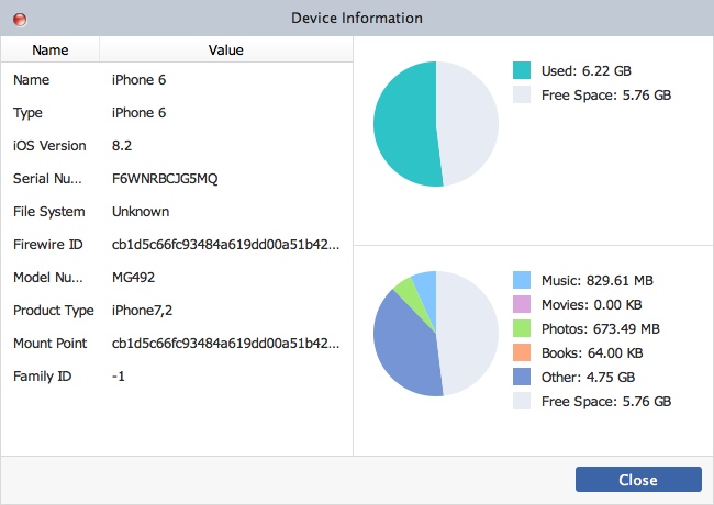 FonePaw iOS Transfer 1.1 : Checking Device Information