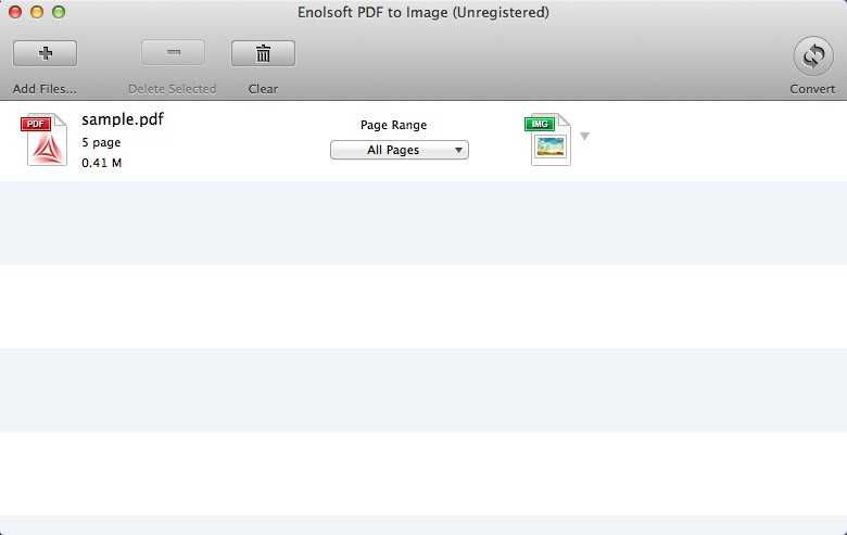 Enolsoft PDF to Image 2.4 : Main window