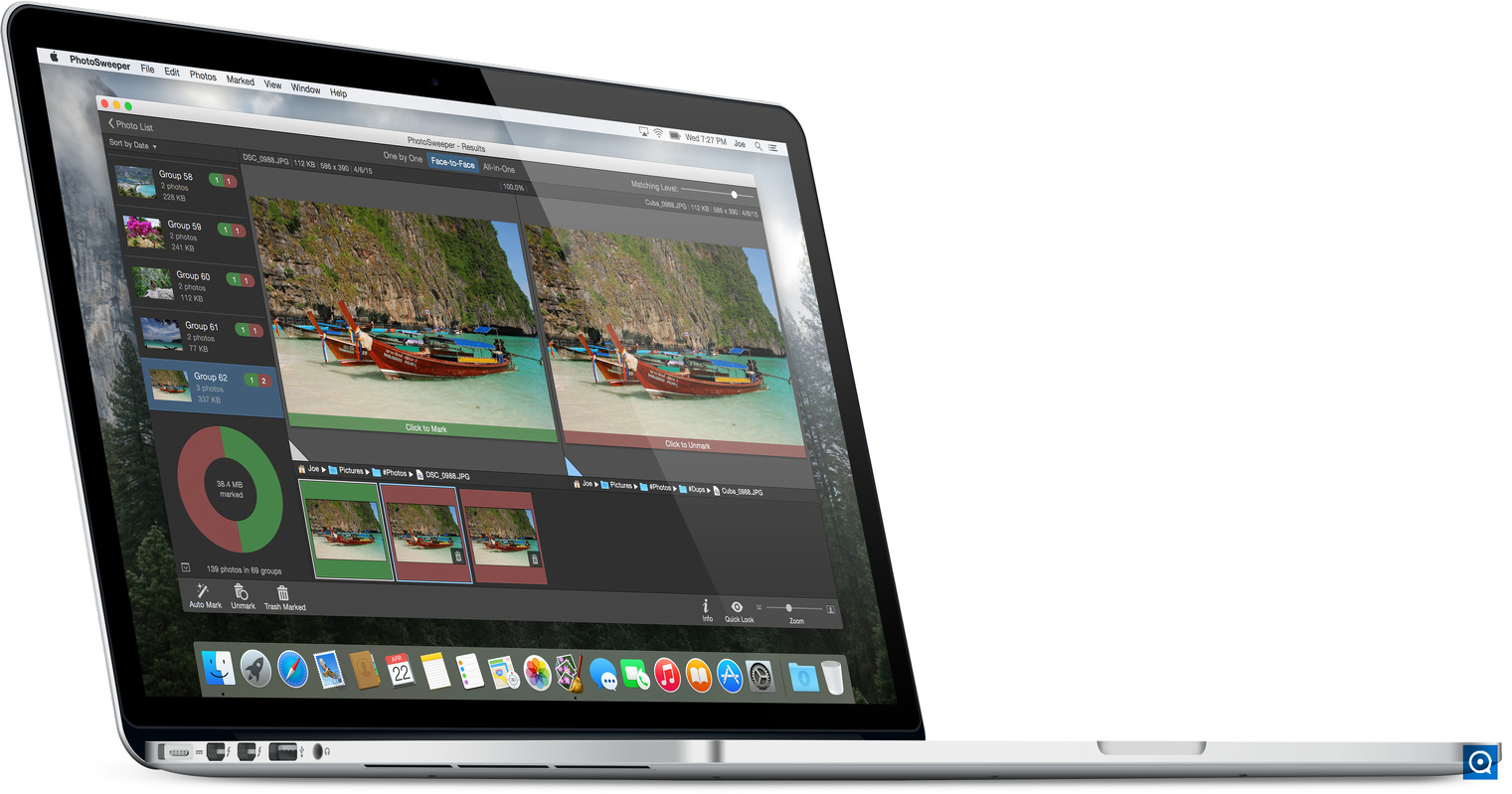 PhotoSweeper Demo 2.0 : PhotoSweeper on MacBook Pro