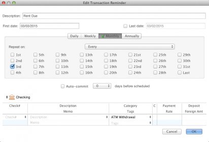 Configuring Transaction Reminder Settings