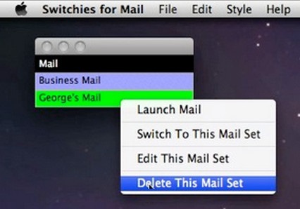 Switchies For Mail 1.3 : Main Window
