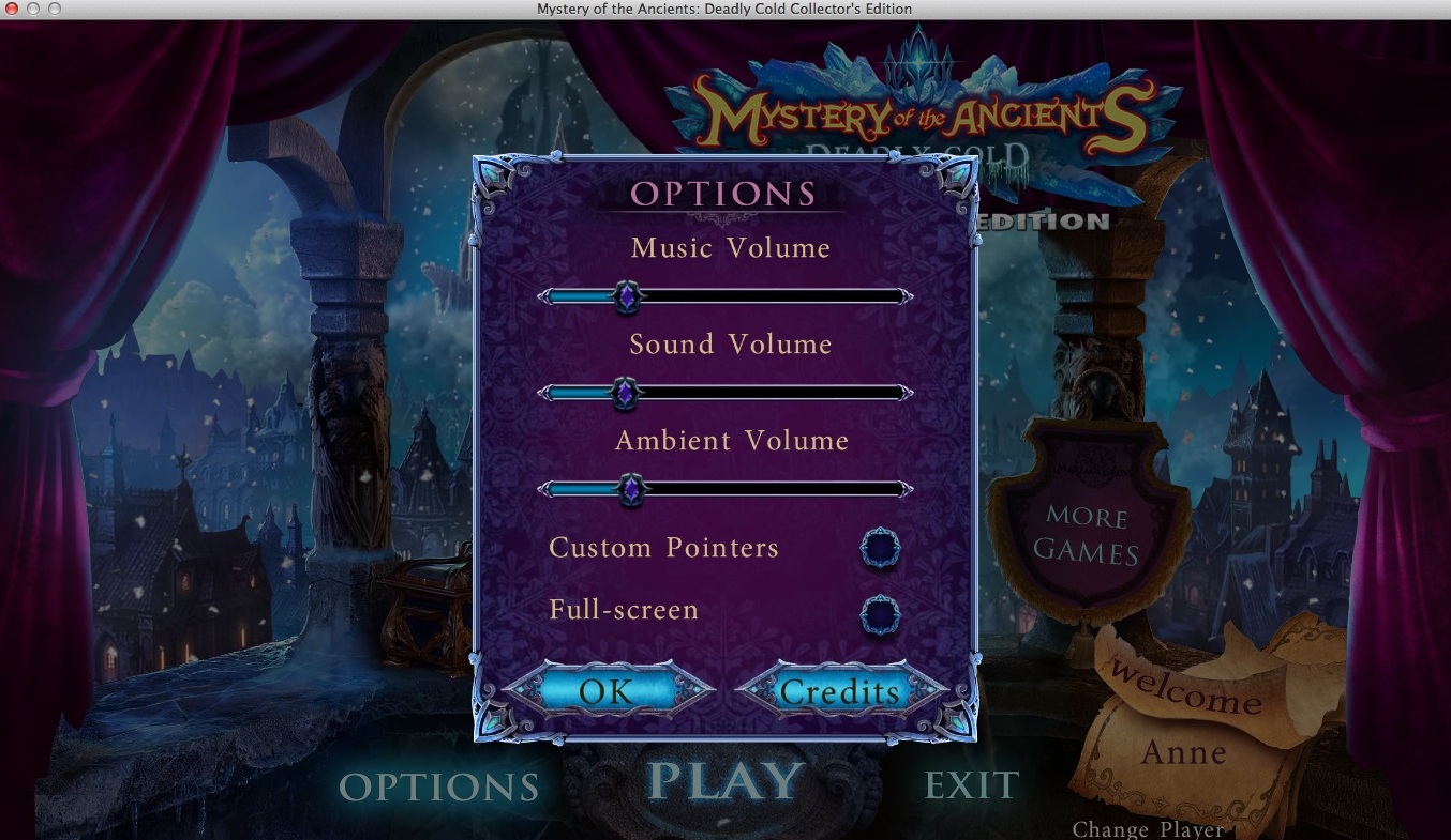 Mystery of the Ancients: Deadly Cold Collector's Edition 2.0 : Game Options