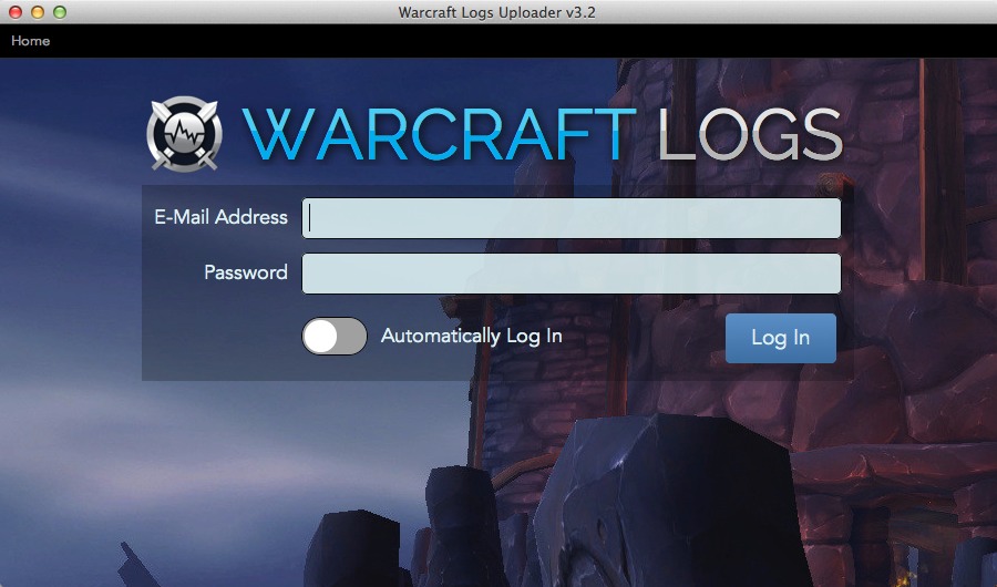 Warcraft Logs Uploader 3.2 : Main window