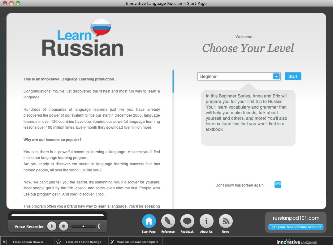 Learn Russian - Russian Survival Phrases 1.0 : Main window