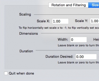 Configuring Size & Duration Settings
