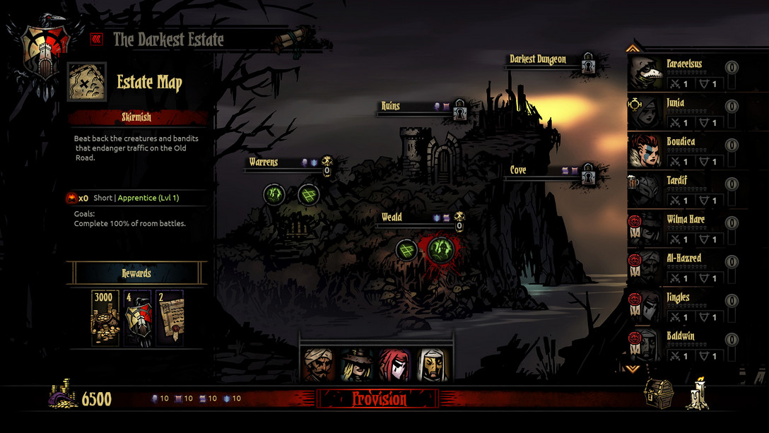 Darkest Dungeon 1.0 : Gameplay Window