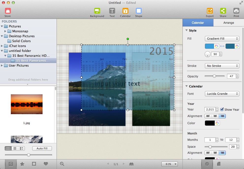 Picture Collage Maker 3.5 : Calendar Options