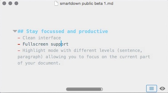 SmartDown 0.9 beta : Main window