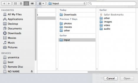 Selecting Input File