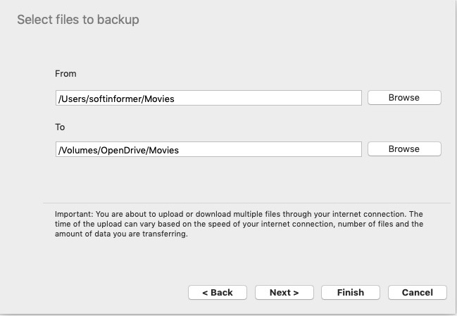 OpenDrive 1.2 : Select Files to Backup