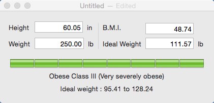 FreeBMI 1.2 : Obese Class 3 Result