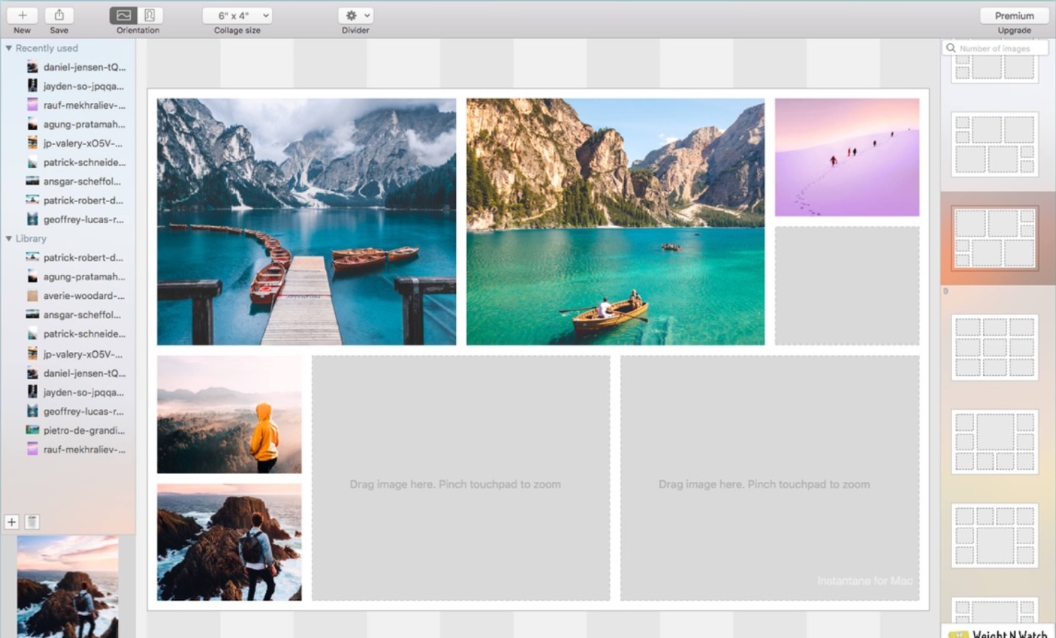 Instantane Printable Collage Maker 1.2 : Main Screen - Adding Images