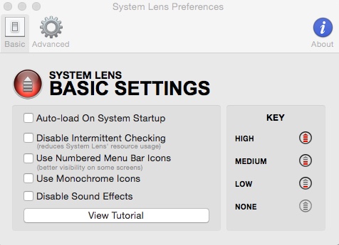 System Lens 2.6 : Configuring Basic Settings