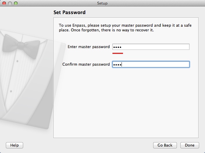 Enpass 4.5 : Setting Master Password