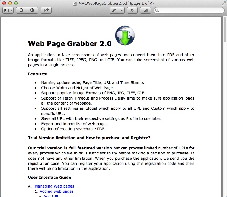 Web Page Grabber 2.0 : Help Guide