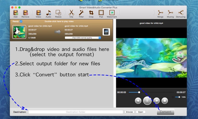 Smart Video&Audio Converter Plus 1.0 : Main window