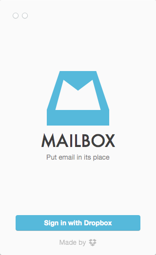 Dropbox Mailbox 0.4 beta : Main Window