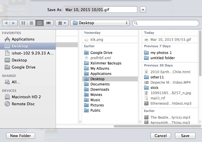 GifGrabber 1.4 : Selecting GIF Destination Folder