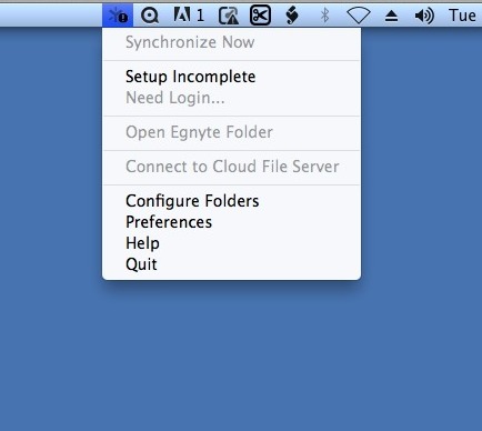 Egnyte Desktop Sync 8.2 : Main window