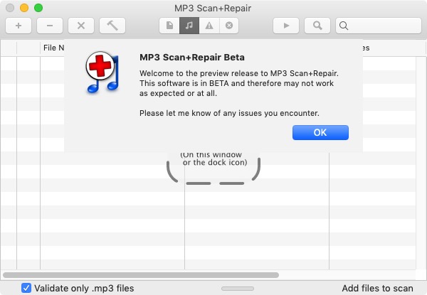 MP3 Scan+Repair 1.5 : Welcome Screen 