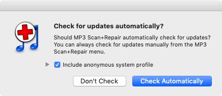 MP3 Scan+Repair 1.5 : Updates Preferences 