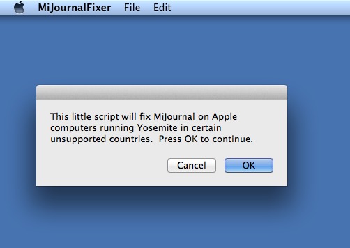 MiJournalFixer 1.0 : Main window