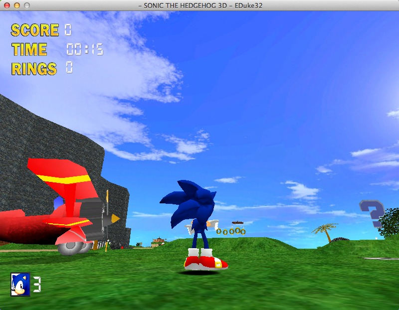 Sonic the Hedgehog 3D : Main window