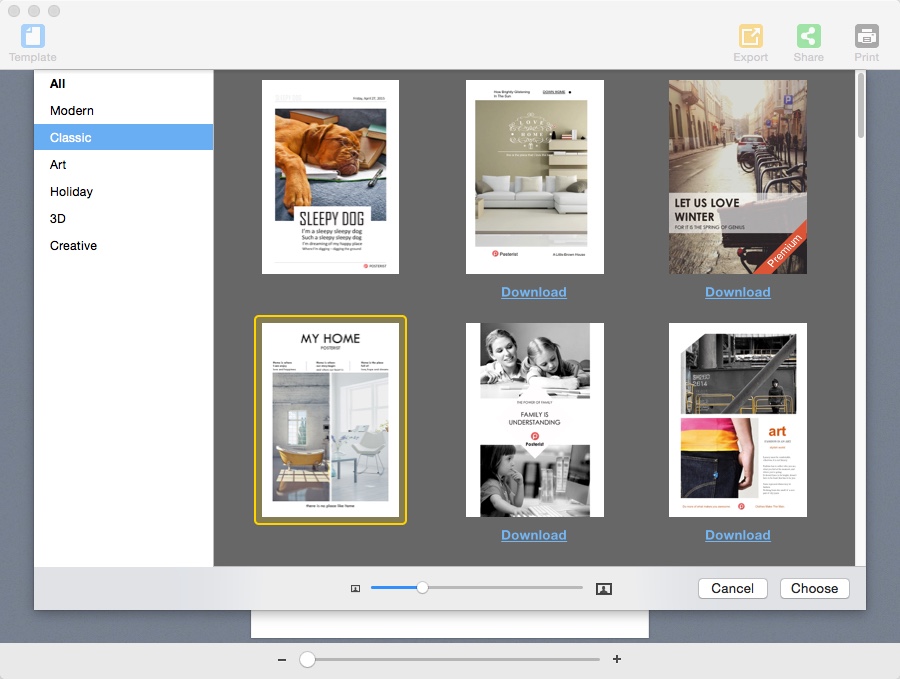 Posterist 1.0 : Selecting Project Template