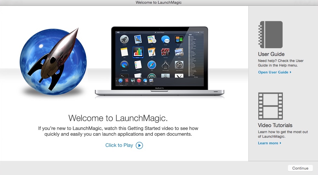 LaunchMagic 5.0 : Welcome Window