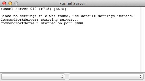 Funnel Server 0.1 : Main window