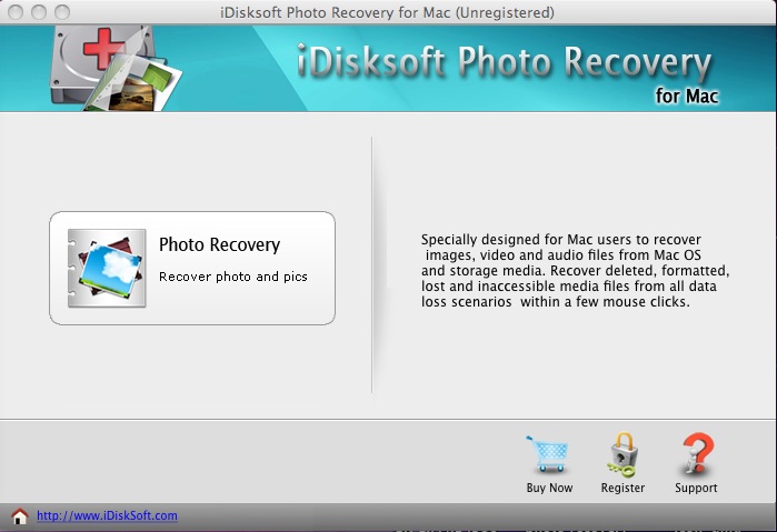 iDisksoft Photo Recovery for Mac 2.7 : Main Window