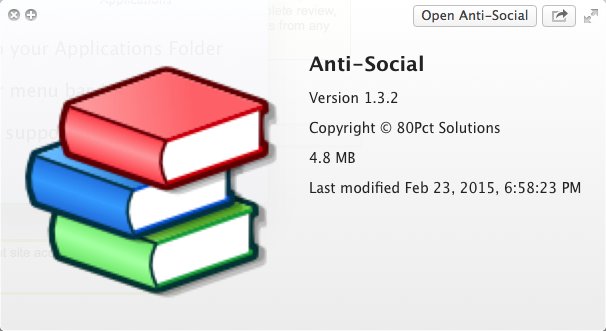 Anti-Social 1.3 : Version Window