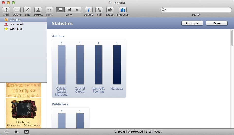 Bookpedia 5.4 : Collection Statistics Window