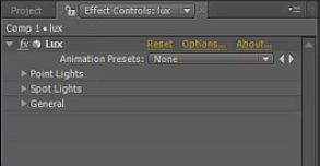 Trapcode Lux 1.1 : Lux controls