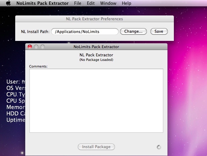 NoLimits Pack Extractor 1.1 : Main window
