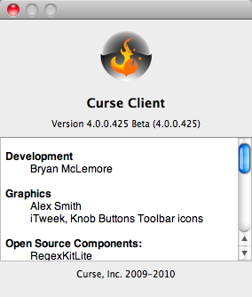 Curse Client : Program version