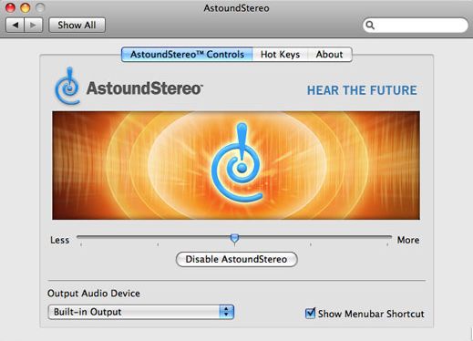 AstoundStereo Expander 3.0 : Main window