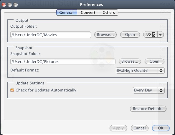 4Media iPod Video Converter 6.5 : Preferences