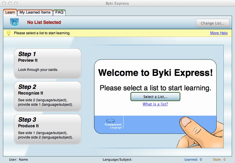 Byki Express 4.0 : Main window